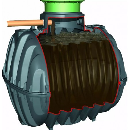 6500 L UNDERGROUND POLYETHYLENE TANK. Designed for rainwater harvesting. Length 239 cm, Width 219 cm, Height 271 cm.