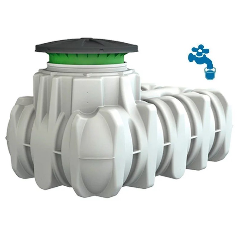 Eingrabbarer Wassertank aus lebensmittelechtem Polyethylen 1500 Liter. Länge 210 cm, Breite 125 cm, Höhe 102 cm Eingrabbarer Wassertank aus lebensmittelechtem Polyethylen 1500 Liter. Länge 210 cm, Breite 125 cm, Höhe 102 cm