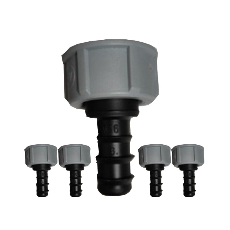 5 x Female thread link for drip irrigation 16mm x 3/4'', tap to tube connector 16mm