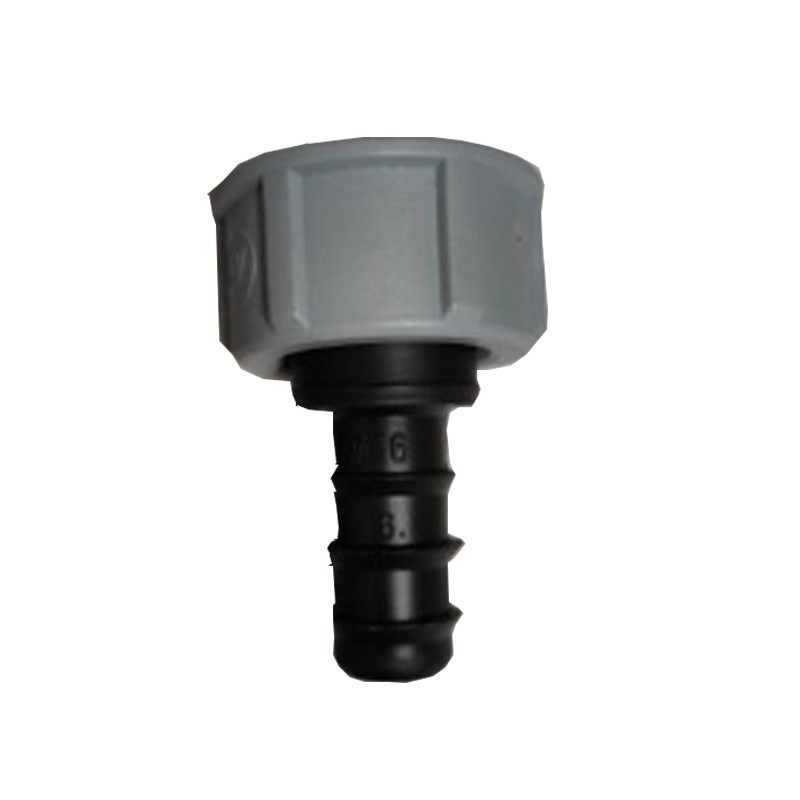Enlace rosca hembra riego por goteo 16mm x 3/4'', conector grifo a tubo 16mm Enlace rosca hembra riego por goteo 16mm x 3/4'', conector grifo a tubo 16mm