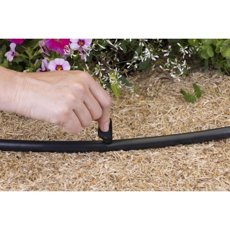 Automatic garden drip irrigation system, 50 meters. Includes 16 mm tubing, 50 drippers, timer, and installation accessories.