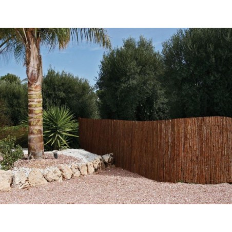 Recinzione in corteccia di pino naturale, lato singolo 1x3 m | Recinzione decorativa e schermatura della privacy al 95%