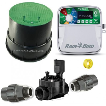 Kit de irrigação automática Rain Bird de 1 zona e 24 V para tubos de 32 mm