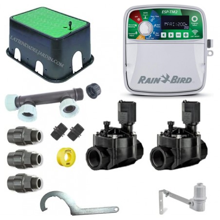 Kit di irrigazione automatica Rain Bird a 2 zone da 24 V per tubi da 32 mm