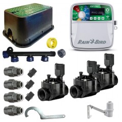 Kit d'arrosage automatique professionnel Rain Bird avec 3 zones 24v pour tuyaux de 32mm