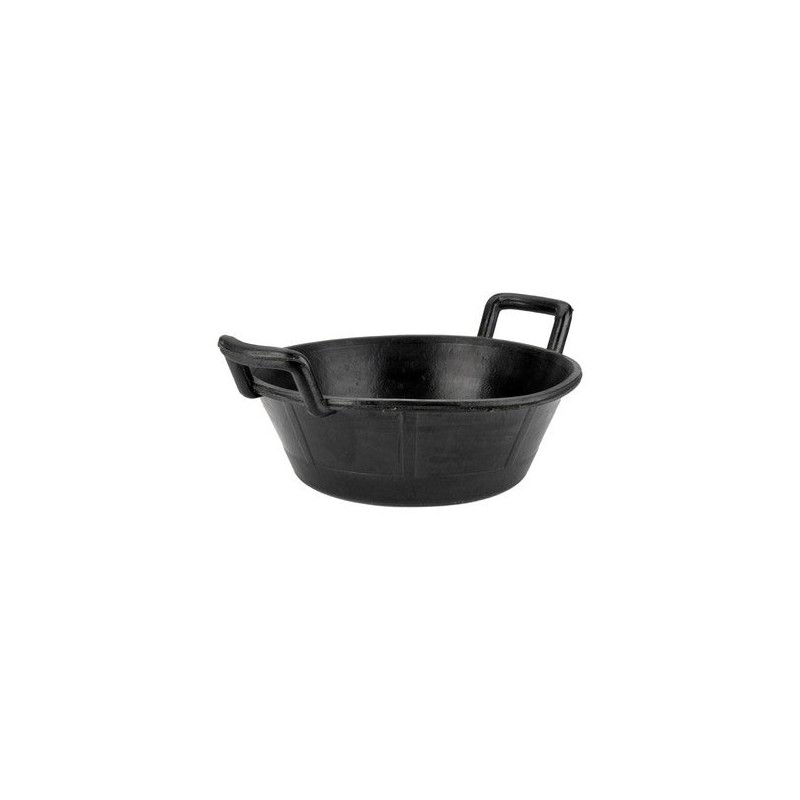 Bellota-Gummikorb mit 2 Griffen, 11 Liter. Öffnung 39 cm, Boden 28 cm, Höhe 23 cm, robuster Stiel