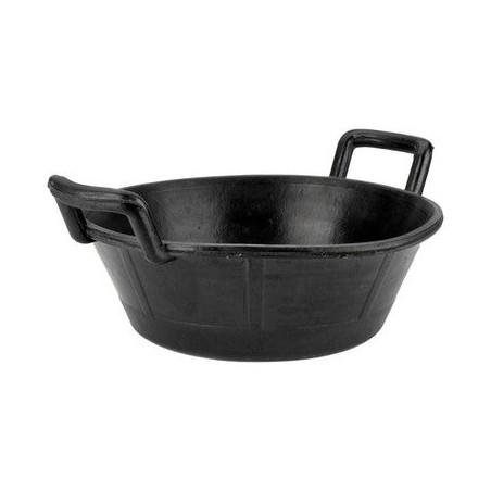 Panier en caoutchouc Bellota avec 2 anses, 11 litres. Ouverture 39 cm, base 28 cm, hauteur 23 cm, tige résistante