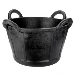 Cesto de borracha Bellota com 4 alças, 37 litros. Abertura de 44 cm, base de 40 cm, altura de 34 cm, recipiente resistente.