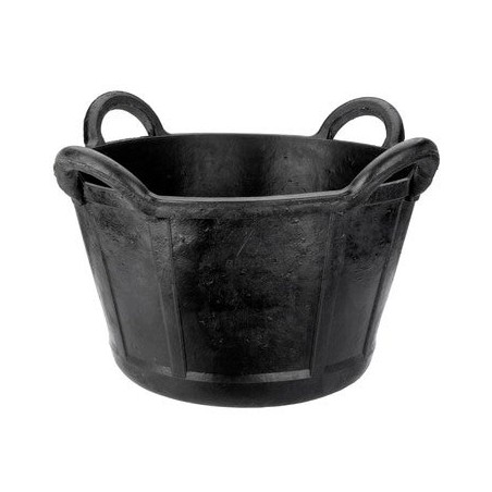 Seau à mortier pour construction en Caoutchouc Naturel Noir 37 litres, 44x40x34 cm