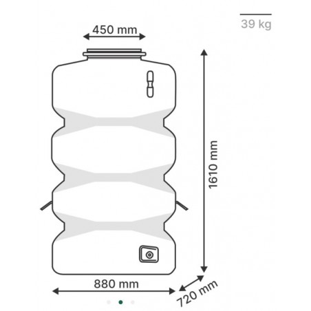 Regenwassertank 750 L Graf, Regenwasserspeicher 750 Liter, 72x88x161 cm, grün