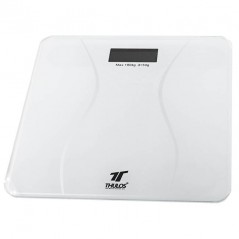 Thulos Digital Bathroom Scale, Tempered Glass Platform, Max Capacity 180kg [Blanco]