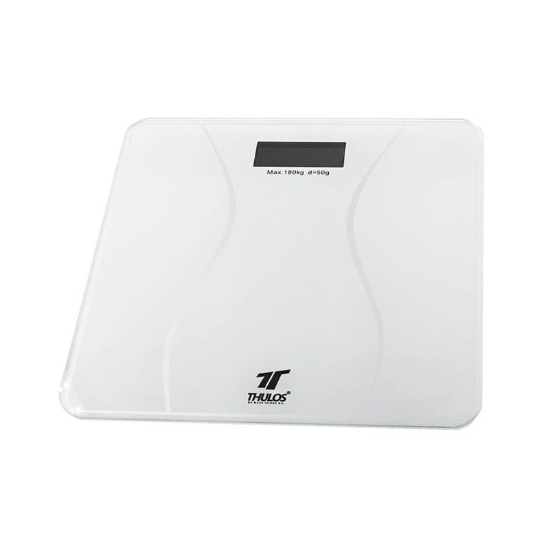 Digitale Personenwaage von Thulos, Plattform aus gehärtetem Glas, maximale Tragkraft 180 kg [Blanco]