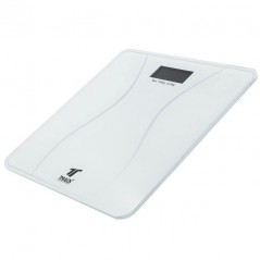 Thulos Digital Bathroom Scale, White Tempered Glass Platform, Max Capacity 180 Kg