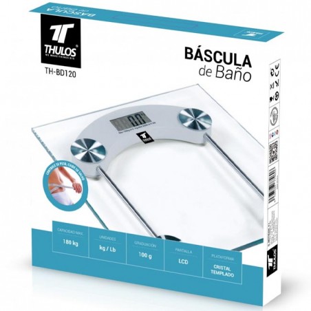 Bilancia digitale da bagno Thulos. Display LCD. Portata massima: 180 kg.