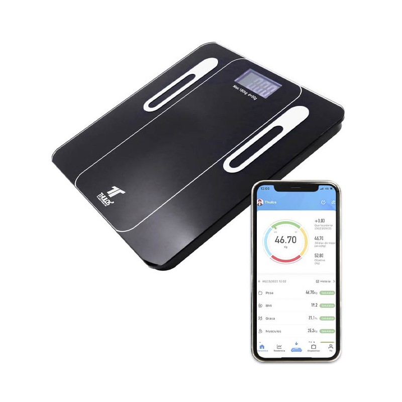 Pèse personne Thulos avec bluetooth, mesures multiples. application pour iOS et Android