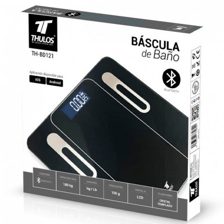 Balança de banheiro Thulos com BLUETOOTH, múltiplas medições. Aplicativo para iOS e Android.
