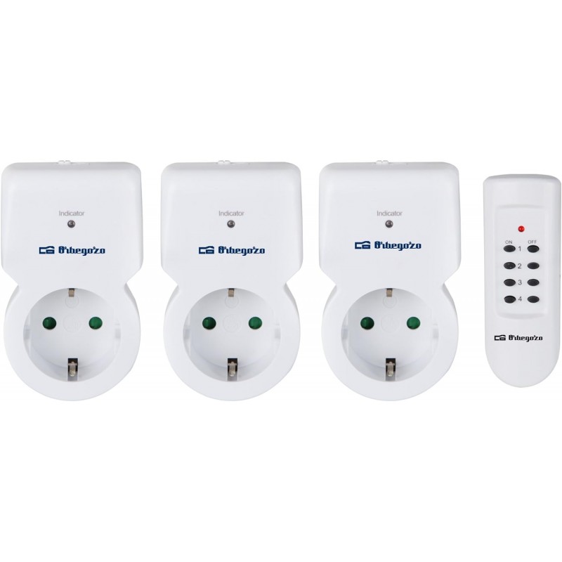 Enchufes inalámbricos con mando a distancia Orbegozo, control de 3 enchufes. Alcance 30 metros, fácil instalación Enchufes inalámbricos con mando a distancia Orbegozo, control de 3 enchufes. Alcance 30 metros, fácil instalación