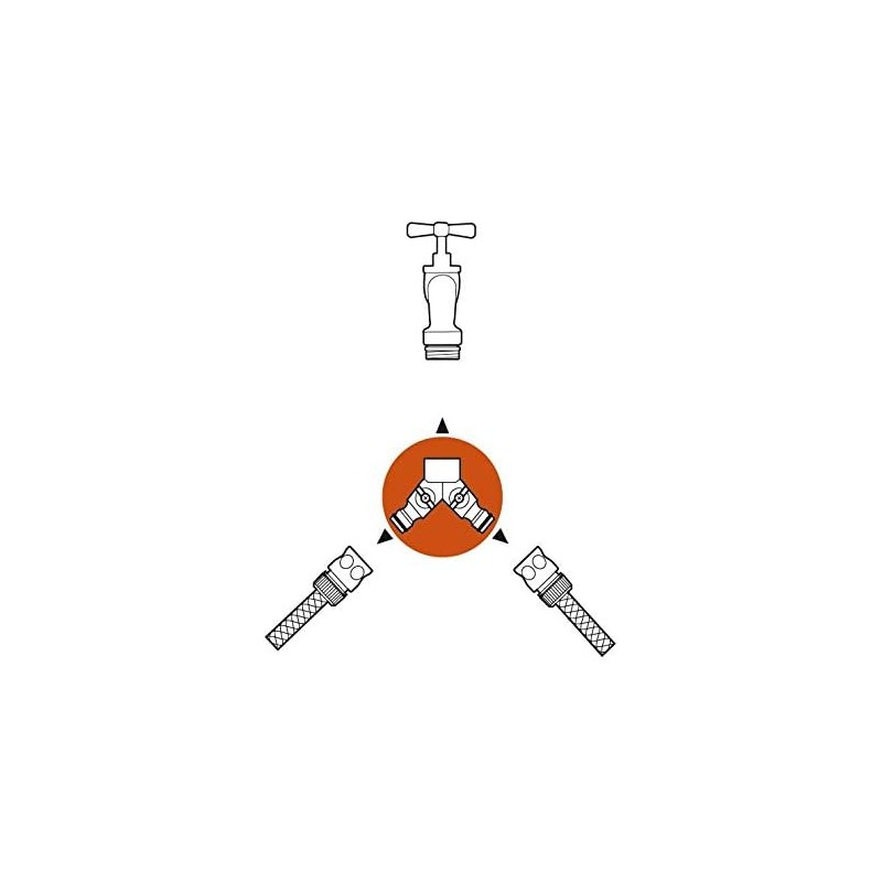 Xiny Tool Spaccatubo da Giardino Ottone 2 Vie Ottone Massiccio Tubo Y