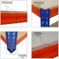 Étagère Charge Lourde 180x120x45 cm, 4 étagères, Charge du Compartiment 150kg