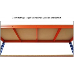 Scaffale a Carico Pesante 180 x 90 x 45 cm, 5 Ripiani, Carico per Compartimento 275 kg