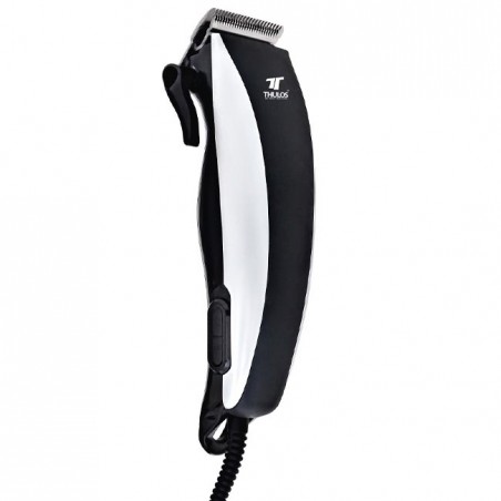Thulos hair trimmer. Includes accessories: 4 cutting guides, lubricating oil, scissors, comb, and cleaning brush.