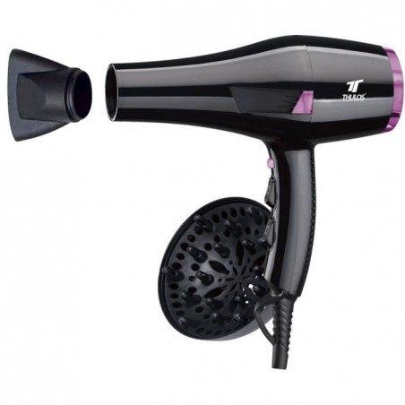 Secador de cabelo Thulos, 2000W, botão de ar frio, com difusor e concentrador.