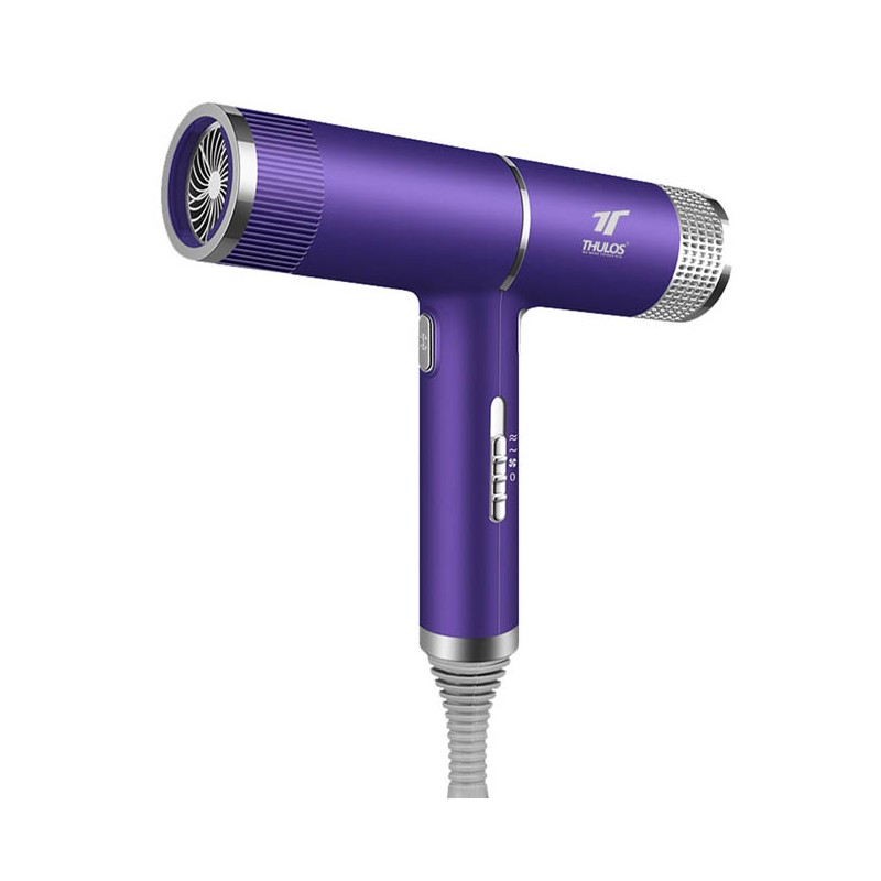 Secador de pelo Thulos, 1500W. Gran caudal de aire. Color morado.