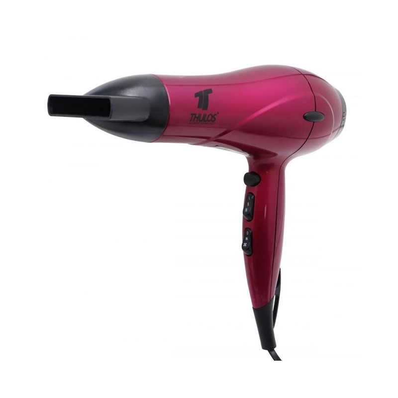 Sèche-cheveux ionique Thulos, avec 2 vitesses et 3 réglages de température. Concentrateur et diffuseur inclus.