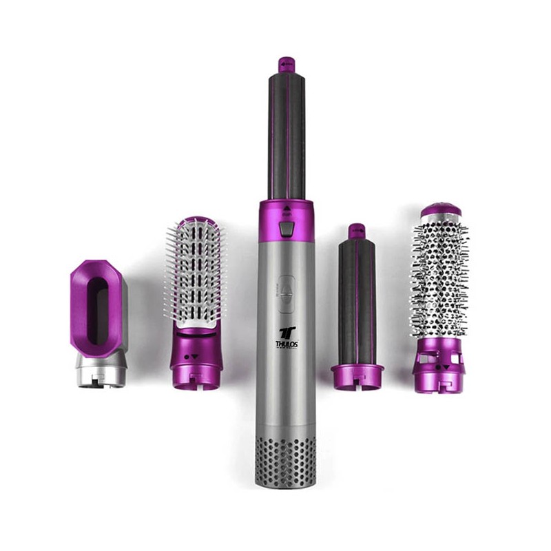 Piastra per capelli Thulos 5 in 1 | Asciuga e acconcia contemporaneamente | 5 testine intercambiabili | 3 velocità