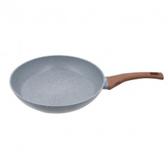 Stone Effect Non-Stick Coating Frying Pan, Ø20 cm. Soft-touch, wood-effect Bakelite handle.