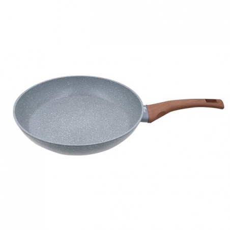 Thulos Frying Pan with Non-Stick Stone Effect Coating Ø22 cm. Soft touch bakelite handle, wood effect.