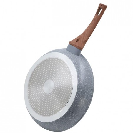 Poêle Thulos avec revêtement antiadhésif effet pierre, Ø26 cm. Poignée en bakélite douce au toucher avec effet bois.