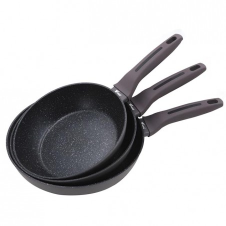Thulos Deep Frying Pan with Non-Stick Coating, Stone Effect.