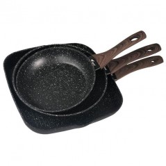 Conjunto de 2 frigideiras Ø20-Ø24 + Grill 28 cm Thulos, revestimento em pedra.
