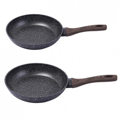 Set of 2 frying pans Ø20-Ø24 + Grill 28 cm Thulos, stone coating.