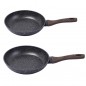 Set of 2 Induction Frying Pans (20 and 24 cm) + Grill Pan (28 cm), Non-Stick Stone Coating, Cooking Pan, Non-Stick Frying Pan Set of 2 Induction Frying Pans (20 and 24 cm) + Grill Pan (28 cm), Non-Stick Stone Coating, Cooking Pan, Non-Stick Frying Pan