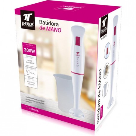 Liquidificador de mão Thulos, 200 W, lâmina de aço inoxidável [Morado] .