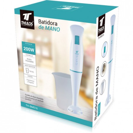 Liquidificador de mão Thulos, 200W, lâmina de aço inoxidável [Turquesa] .