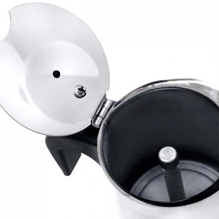 Cafetière Thulos 6 tasses, finition acier inoxydable.