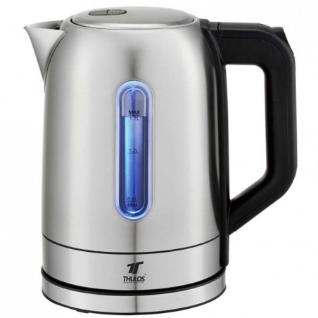 Chaleira Thulos de 1,7 litro, corpo de aço inoxidável.