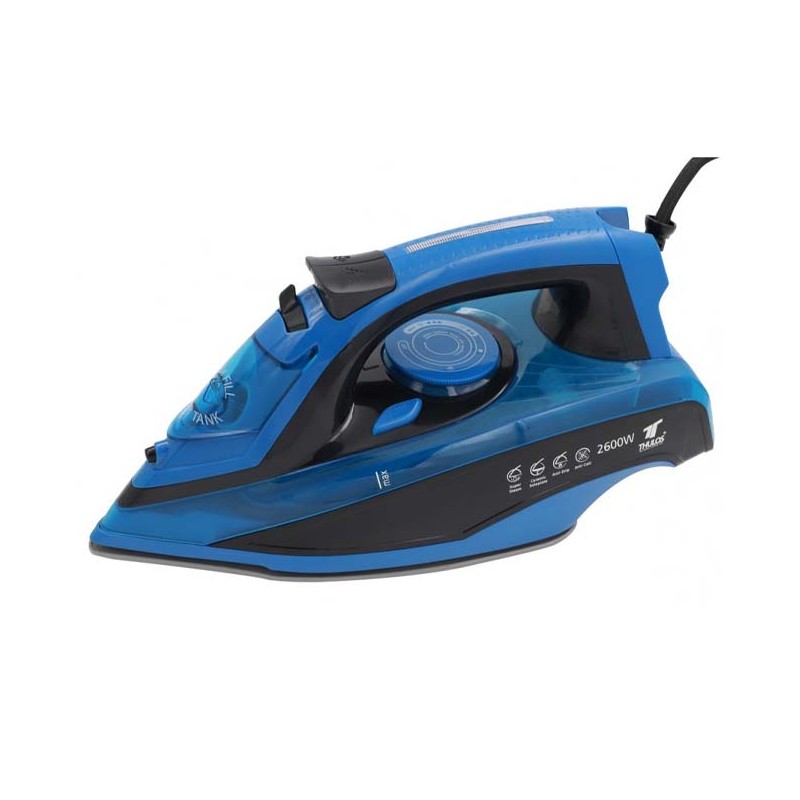 Ferro da stiro a vapore con piastra in ceramica Thulos. Potenza 2600W.