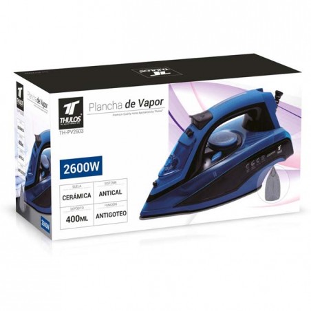 Fer à vapeur Thulos avec semelle en céramique. Puissance 2600W.