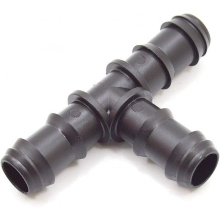 10 x Te 16mm riego por goteo negro. Unión para tubo de goteo diámetro 16 mm, negro