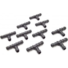 Pack 1700 Te Riego por Goteo 16mm | Te conector tuberia 16 mm | Te Goteo para Manguera de Riego 16mm negro
