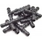 1700 x Té goutteur 16mm. Raccord pour tuyau d'irrigation de diamètre 16 mm, noir