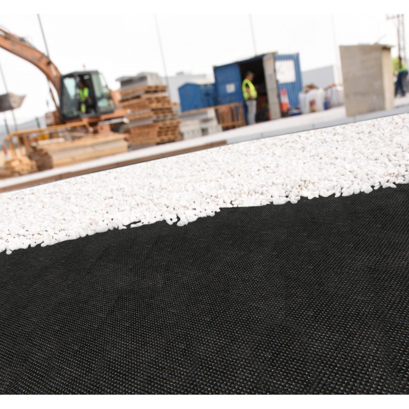 Malha geotêxtil preta 1,2 x 10 m, 100 gr/m2 polipropileno