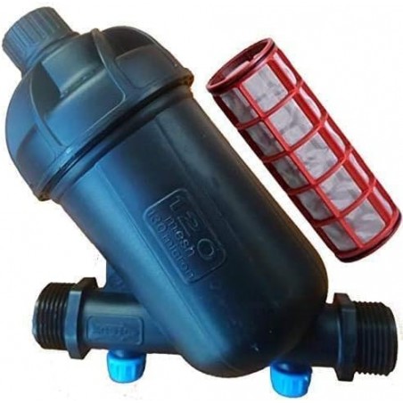 Filtro per irrigazione da 1" | Filtro a rete per tubo da 32 mm | Tappo di scarico incluso | Sistema di filtraggio per irrigazion