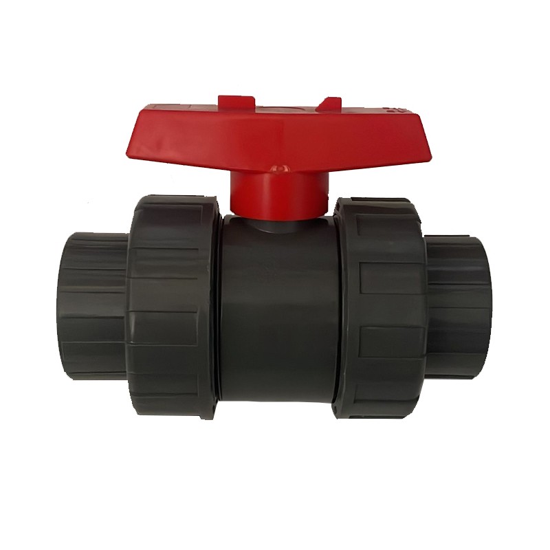 Valvola a sfera in PVC filettata da 40 mm. Rubinetto di arresto a sfera filettato da 1 1/4".