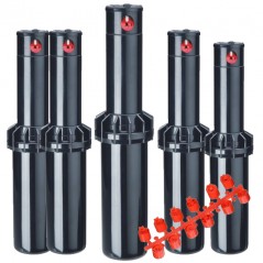 5 x Aspersor de riego turbina KRain RPS75 3/4", Alcance 6,7 a 15,5 m