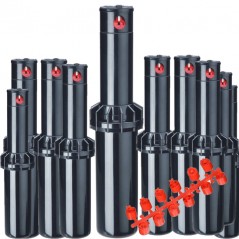10 x Aspersor de riego turbina KRain RPS75 3/4", Alcance 6,7 a 15,5 m